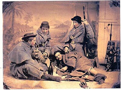 Click image for larger version

Name:	Co B 100th NY Inf 64-65 winter1 (2)1.jpg
Views:	448
Size:	100.2 KB
ID:	214676