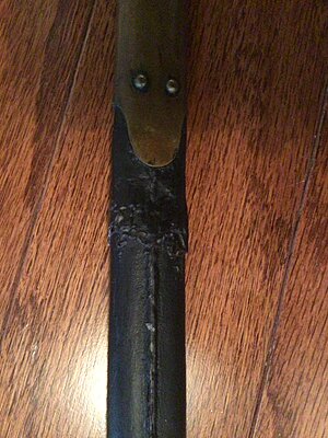 Looks like the scabbard was repaired here.